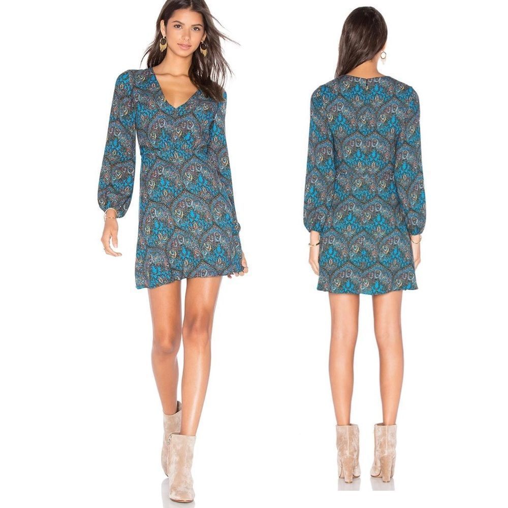 ALICE AND OLIVIA Cary Mini Dress In Teal- Revolve